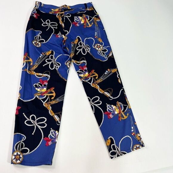 Lauren Ralph Lauren Pants Womens 8 Nautical Rope Coastal ankle preppy straight - Picture 9 of 11